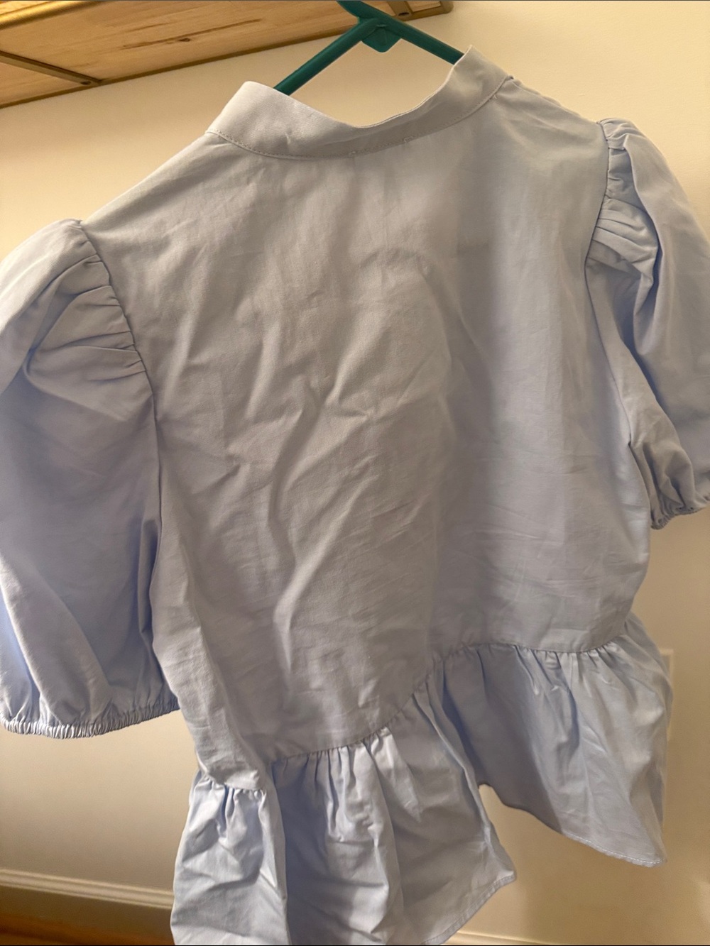 NWT TCEC Blue Scalloped Peplum Blouse Sz Sm - Picture 4 of 4